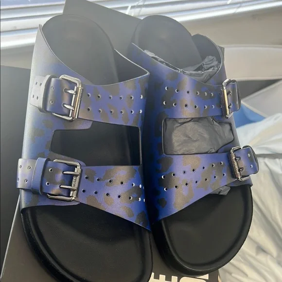 The Kooples Blue and Black Sandals with Adjustable Buckles - Picture 1 of 5